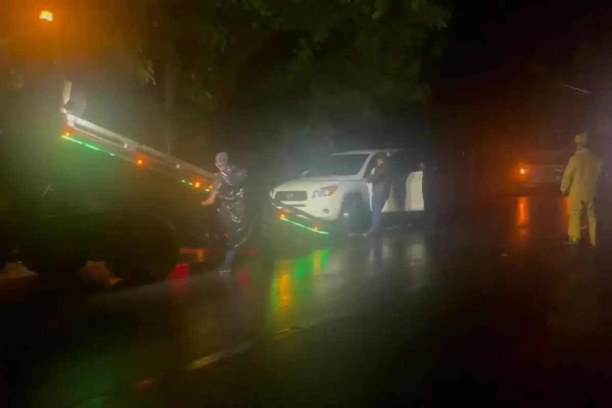 Varias grúas acudieron al kilómetro 117 de la ruta al Atlántico para mover los vehículos., Captura de pantalla. 