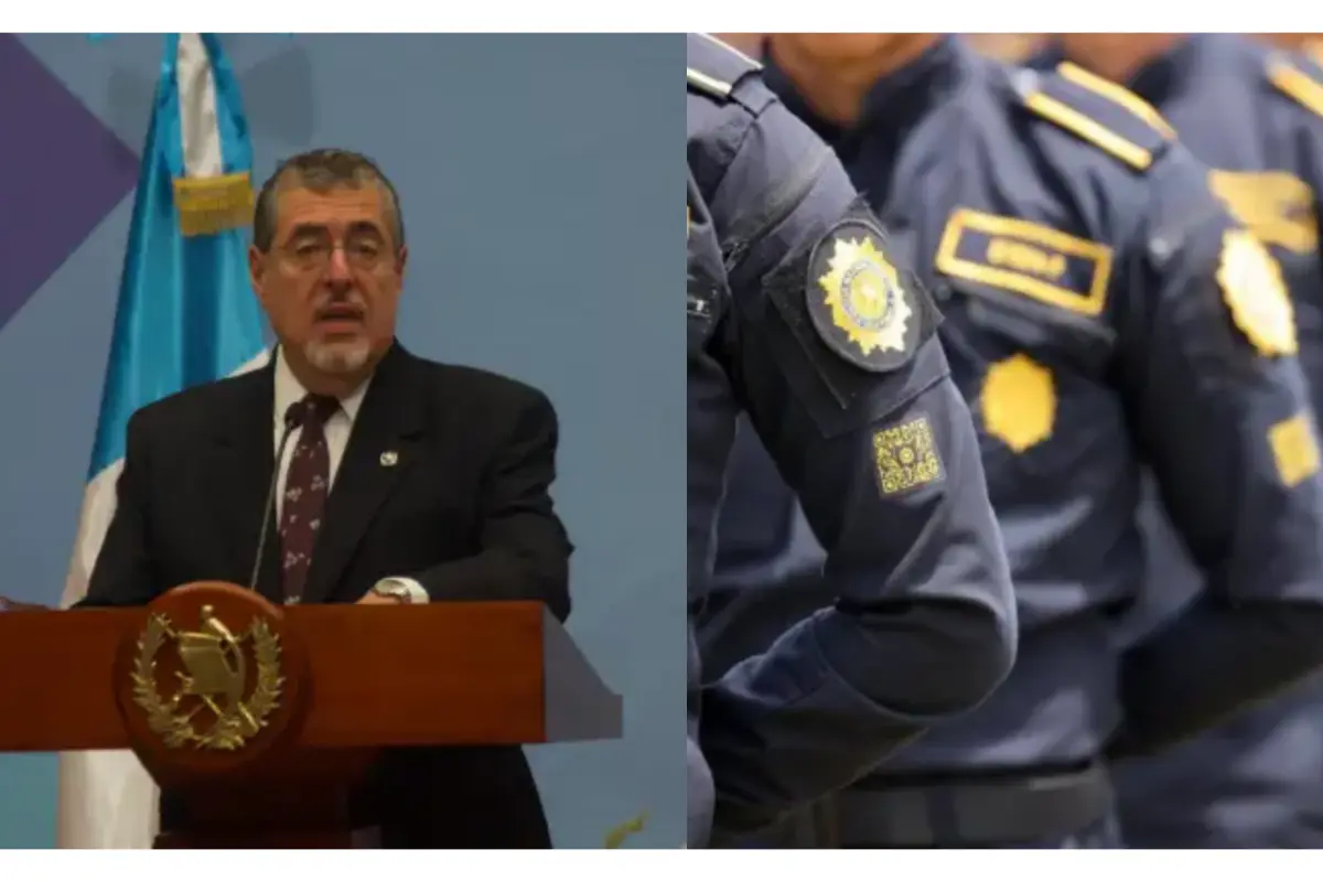 El presidente Bernardo Arévalo durante una conferencia en el Palacio Nacional de la Cultura., 
