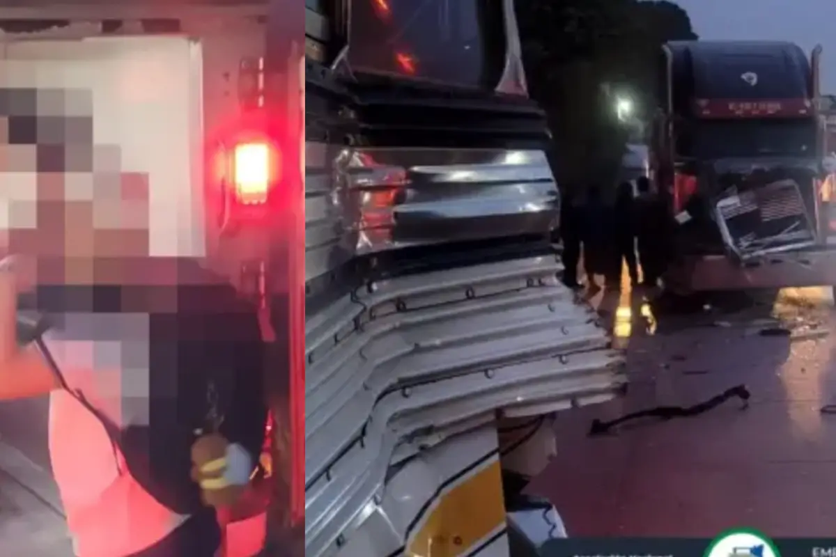 Tráiler y bus con estudiantes colisionan en ruta Interamericana, 