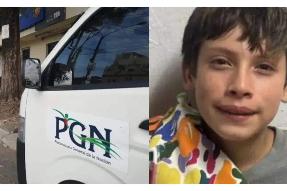 La imagen del menor fue difundida en redes sociales para gestionar la búsqueda de sus familiares., 