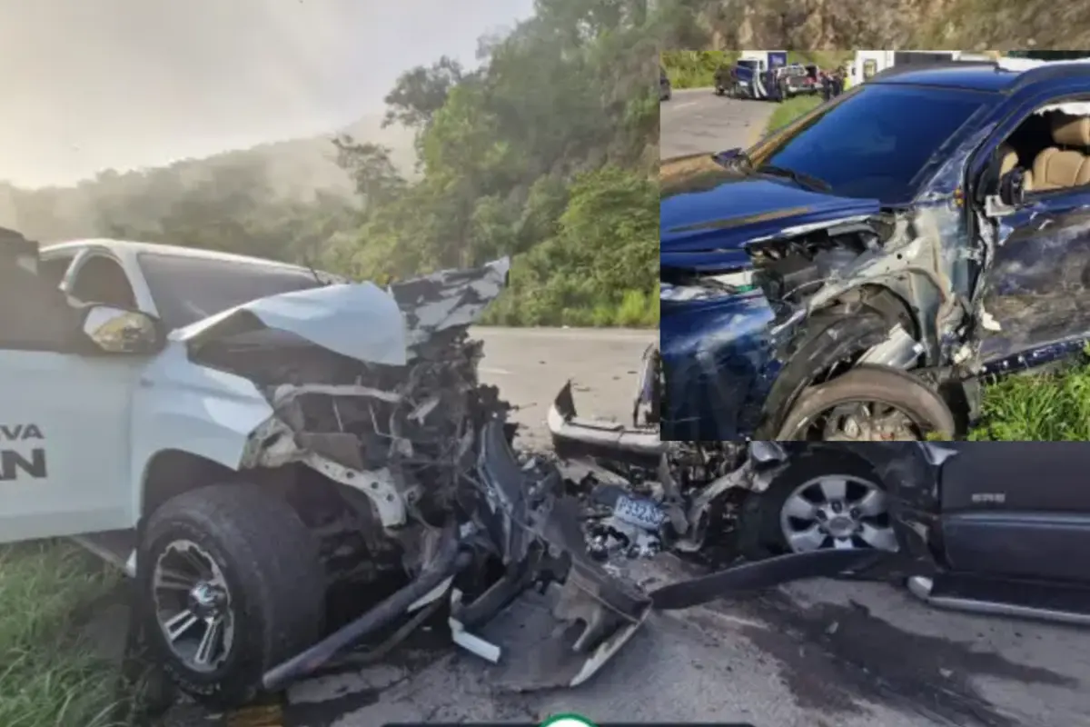 Los vehículos involcurados en el accidente en Km. 38 de ruta al Atlántico., 