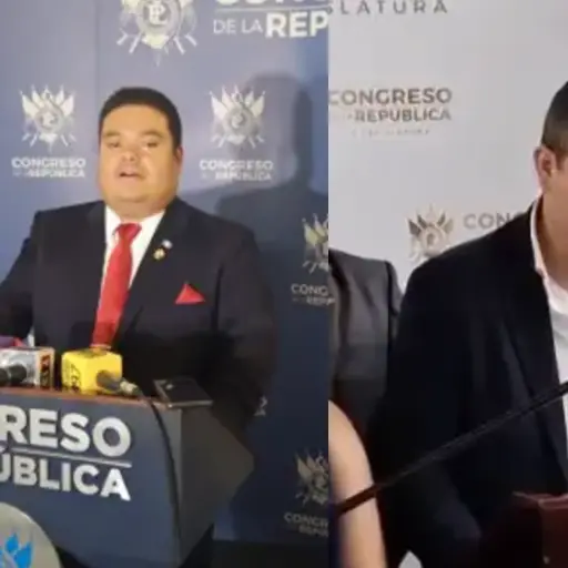 Los diputados Allan Rodríguez y Samuel Pérez. ,