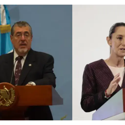Los presidentes de Guatemala, Bernardo Arévalo; y de México, Claudia Sheinbaum. ,