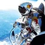 Felix Baumgartner durante su hazaña del 2012 