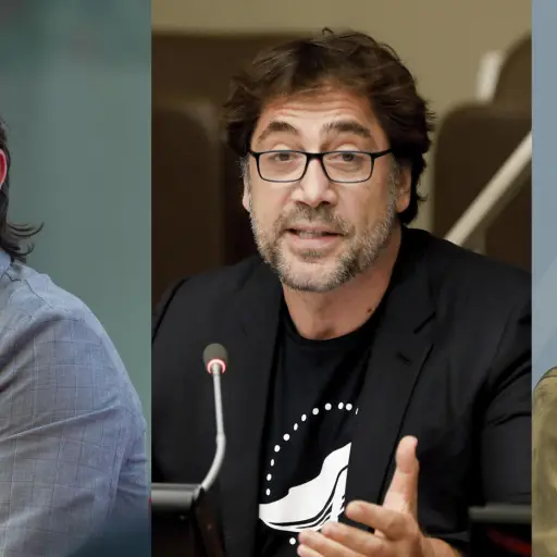 Combo de fotografías de archivo del mexicano Diego Luna (i), el español Javier Bardem (c), y el chileno Pedro Pascal , EFE/ EFE ARCHIVO
