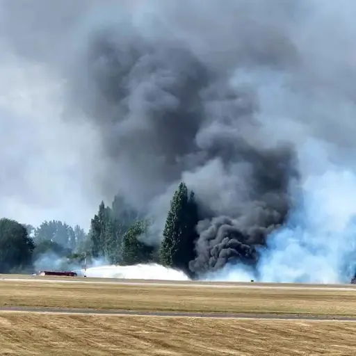 /Avión se estrella tras despegar del aeropuerto de Londres-Southend. ,Redes sociales.