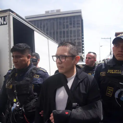 Melvin Quijivix, expresidente del INDE, a su llegada a la Torre de Tribunales. ,Omar Solís/Emisoras Unidas