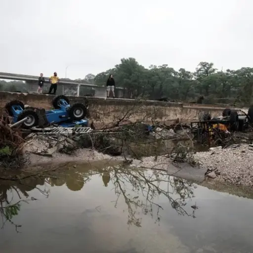 La crecida del río Guadalupe afectó gravemente al condado de Kerr. ,EFE. 