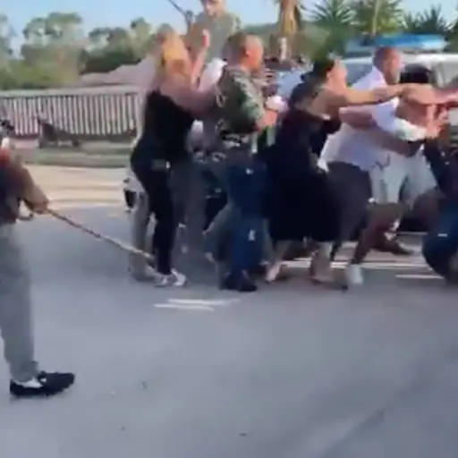 Violenta riña tras pedida de mano.  ,Captura de pantalla video X.