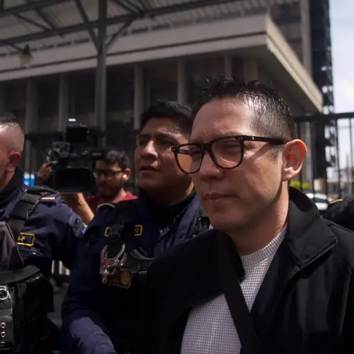 Melvin Quijivix, expresidente del INDE, a su llegada a la Torre de Tribunales. ,Omar Solís/Emisoras Unidas