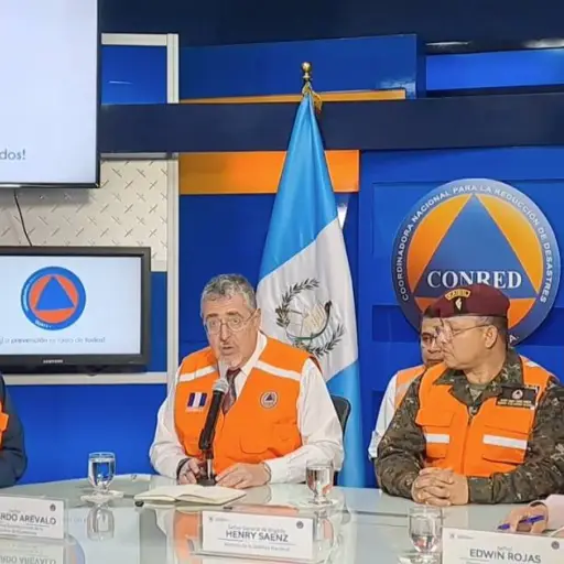 El presidente Arévalo y autoridades de distintas entidades dan detalles de la secuencia de sismos. ,Omar Solís/Emisoras Unidas