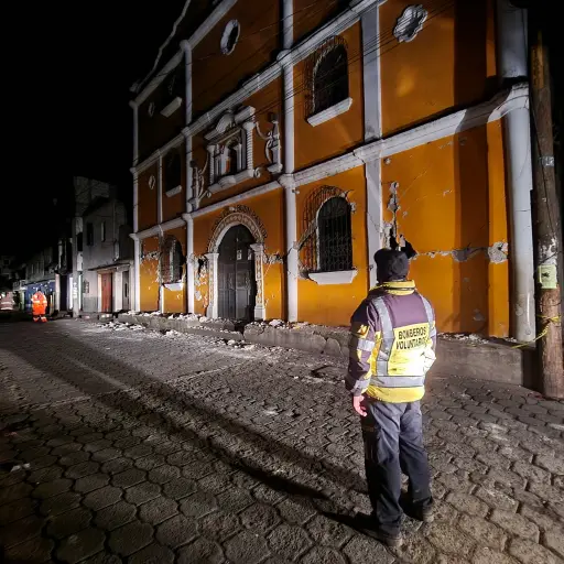 Parte de los inmuebles que resultaron con daños tras los sismos del 8 de julio en Guatemala. ,Bomberos Voluntarios