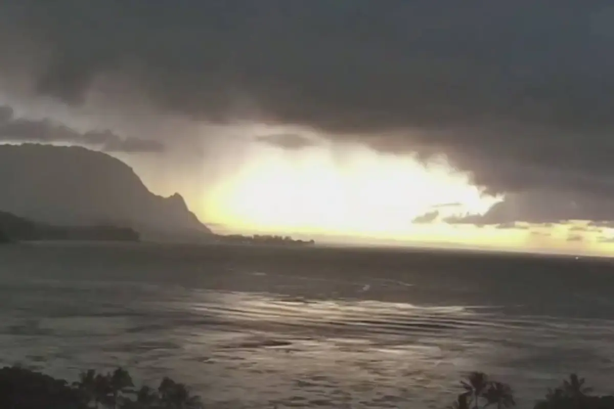 El mar se retira en Hawái tras potente terremoto., Captura de pantalla video X.