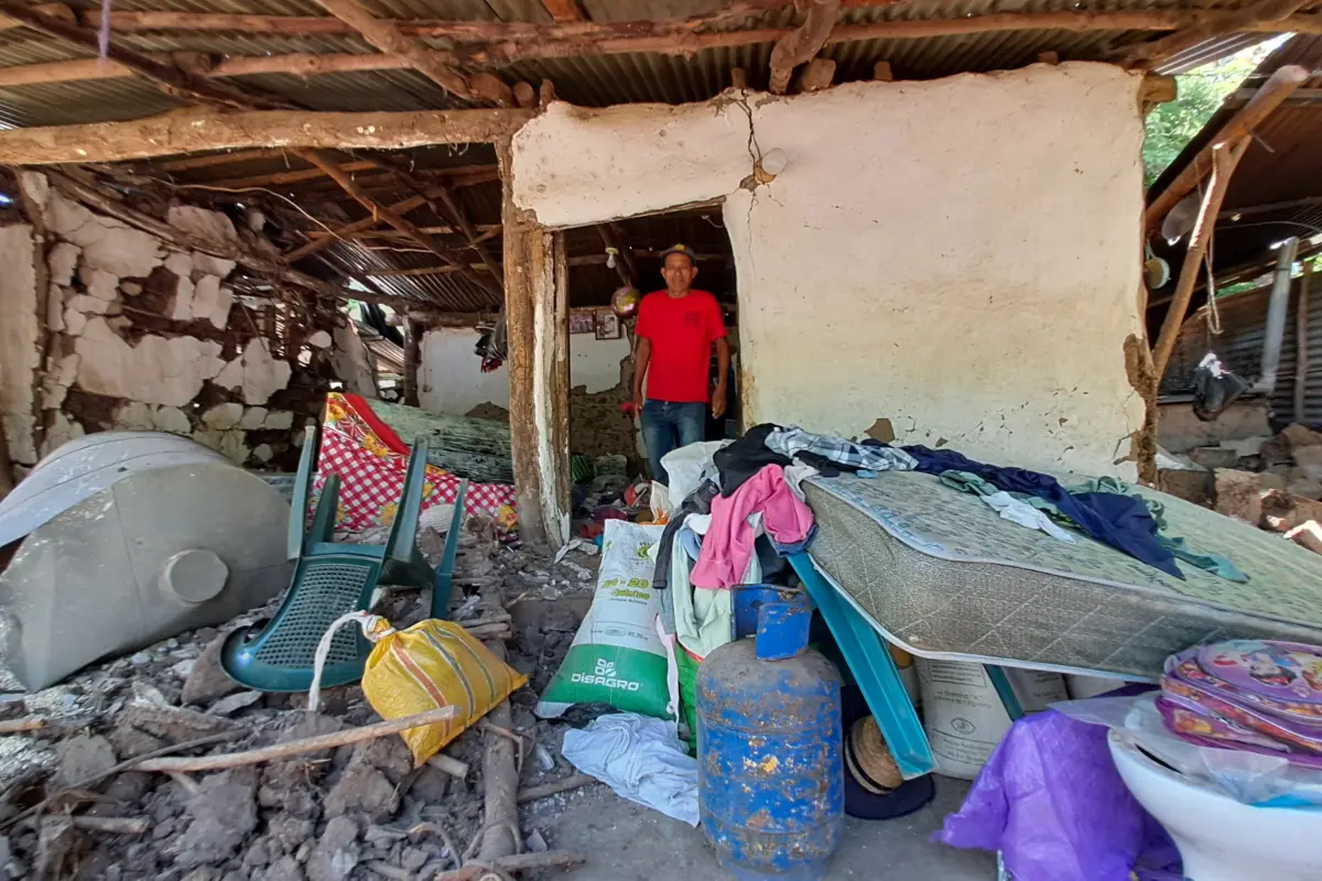 Una de las viviendas dañadas a consecuencia de los sismos en Comapa, Jutiapa., Omar Solís/Emisoras Unidas