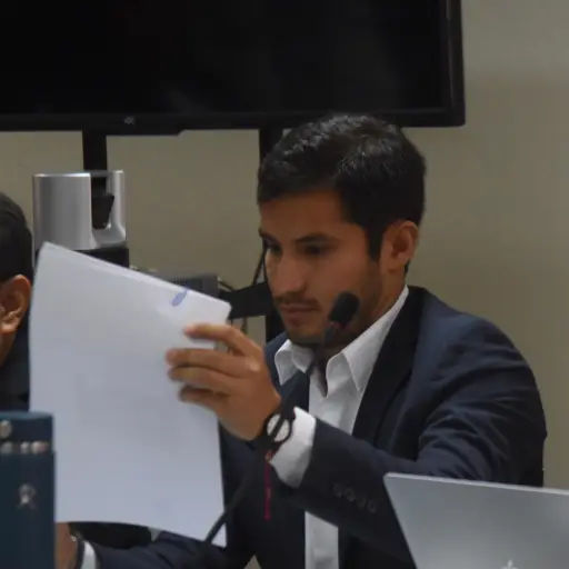 El abogado Eduardo Masaya, señalado en el caso Semilla, durante la audiencia de revisión de medidas. ,Omar Solís/Emisoras Unidas