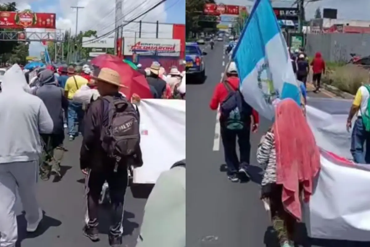 Los docentes del STEG fueron vistos en la calzada Roosevelt, en el área de Mixco., Cortesía. 