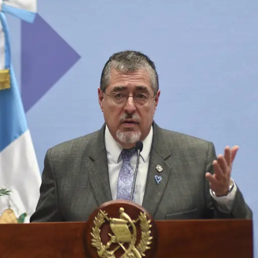 El presidente de Guatemala, Bernardo Arévalo, habla en una rueda de prensa en Ciudad de Guatemala. , EFE