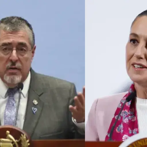 Los presidentes de Guatemala, Bernardo Arévalo; y de México, Claudia Sheinbaum. ,