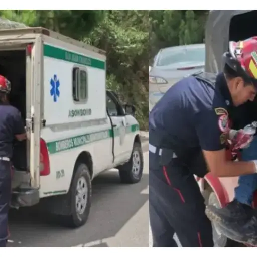 Los elementos de Bomberos Municipales Departamentales atendieron a los heridos tras el accidente en Alta Verapaz. ,