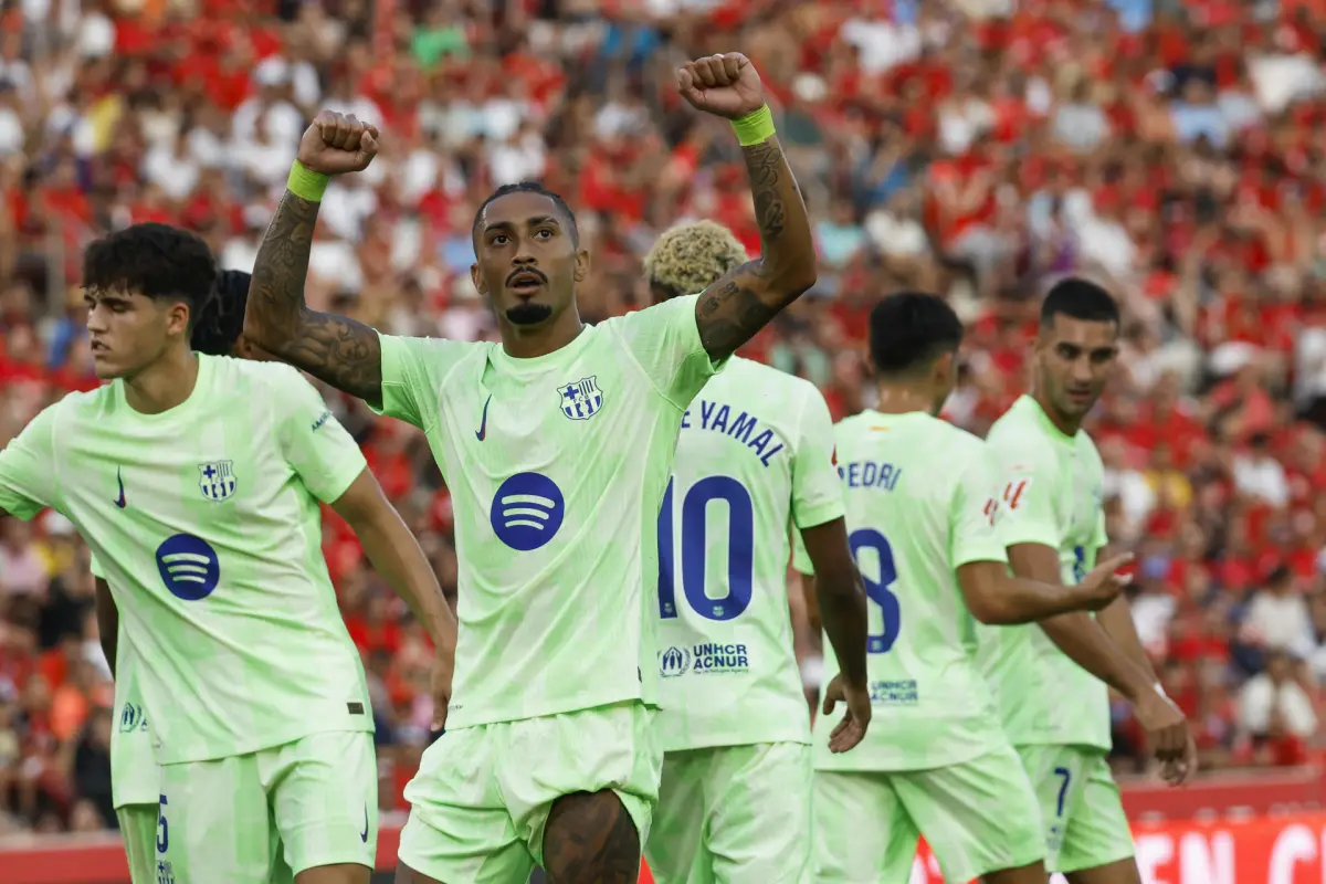 Celebración del Barcelona ante el Mallorca - EFE