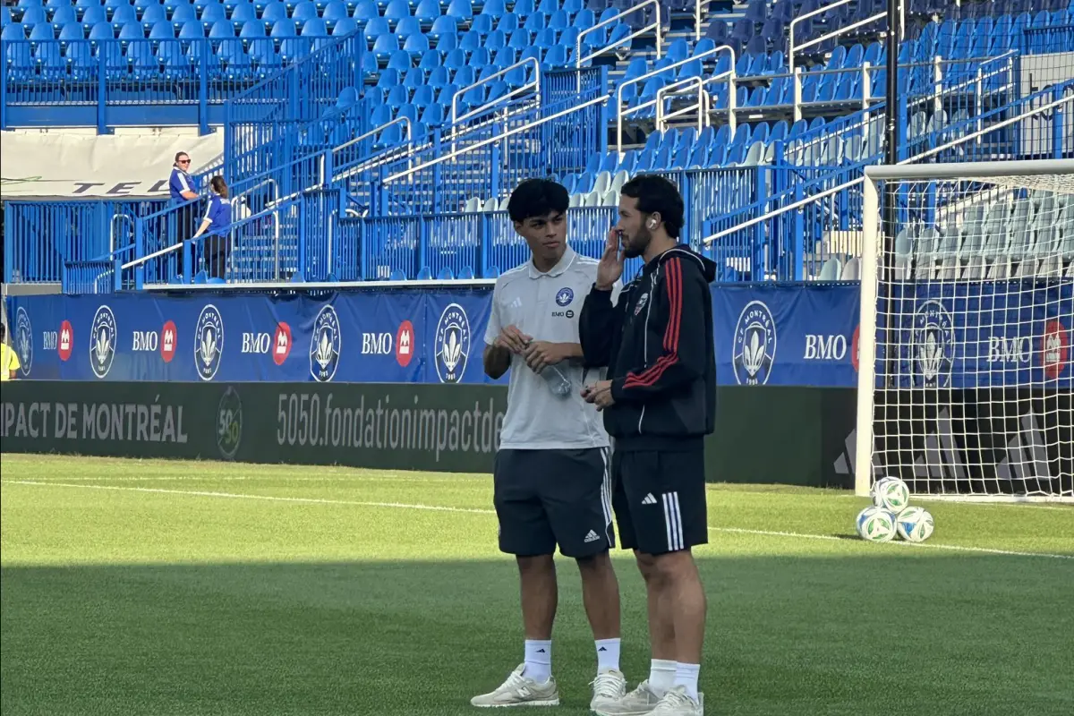 Olger Escobar y Aaron Herrera previo al partido entre Montreal y DC United - Moisés Linares