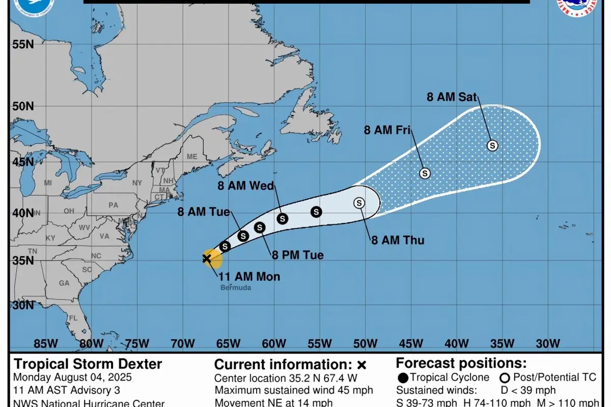 Tormenta tropical Dexter, EFE