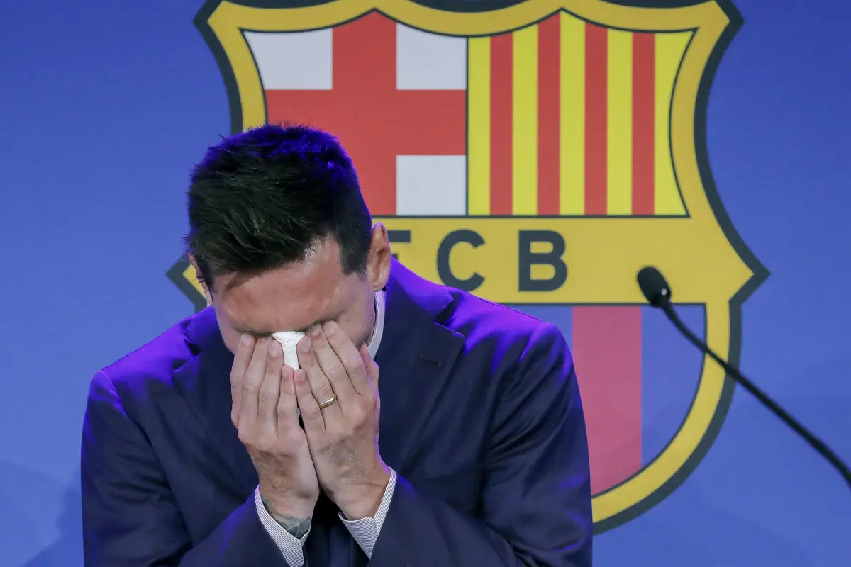 Lionel Messi el día en que se despidió del Barcelona 