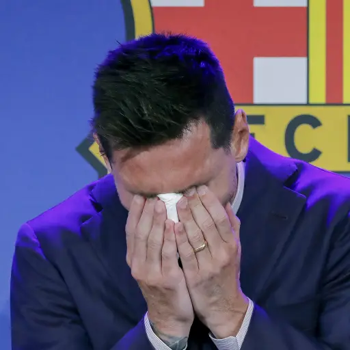 Lionel Messi el día en que se despidió del Barcelona 