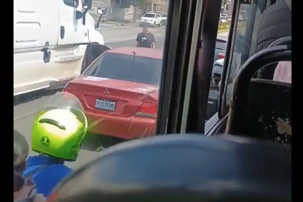 La pelea fue protagonizada por un hombre vestido de negro y otro vestido de verde., Captura de pantalla. 