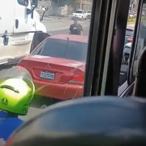 La pelea fue protagonizada por un hombre vestido de negro y otro vestido de verde. ,Captura de pantalla. 