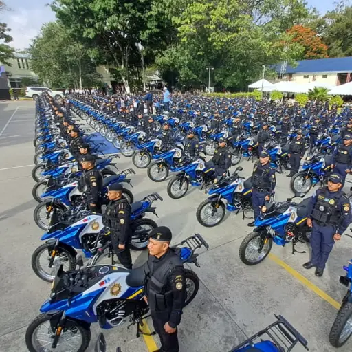 Las motocicletas donadas por China (Taiwán) para la policía de Guatemala. ,Omar Solís/Emisoras Unidas