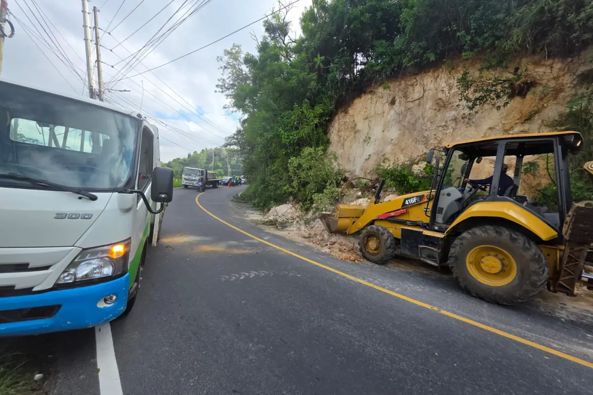 Recientemente, un derrumbe fue atendido en el kilÃ³metro 19 de la ruta a Boca del Monte., Conred.