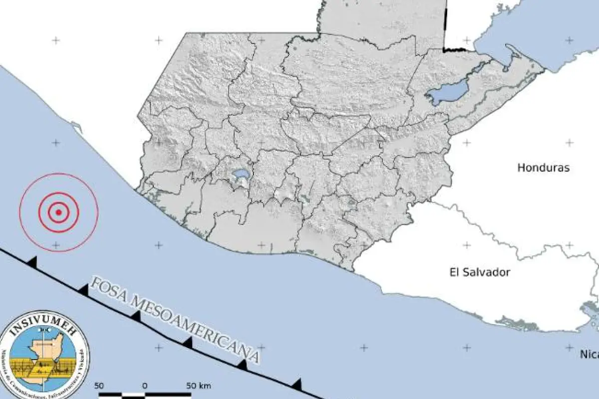 Región epicentral del sismo ocurrido a las 10:47 horas del sábado 23 de agosto en Guatemala., Insivumeh