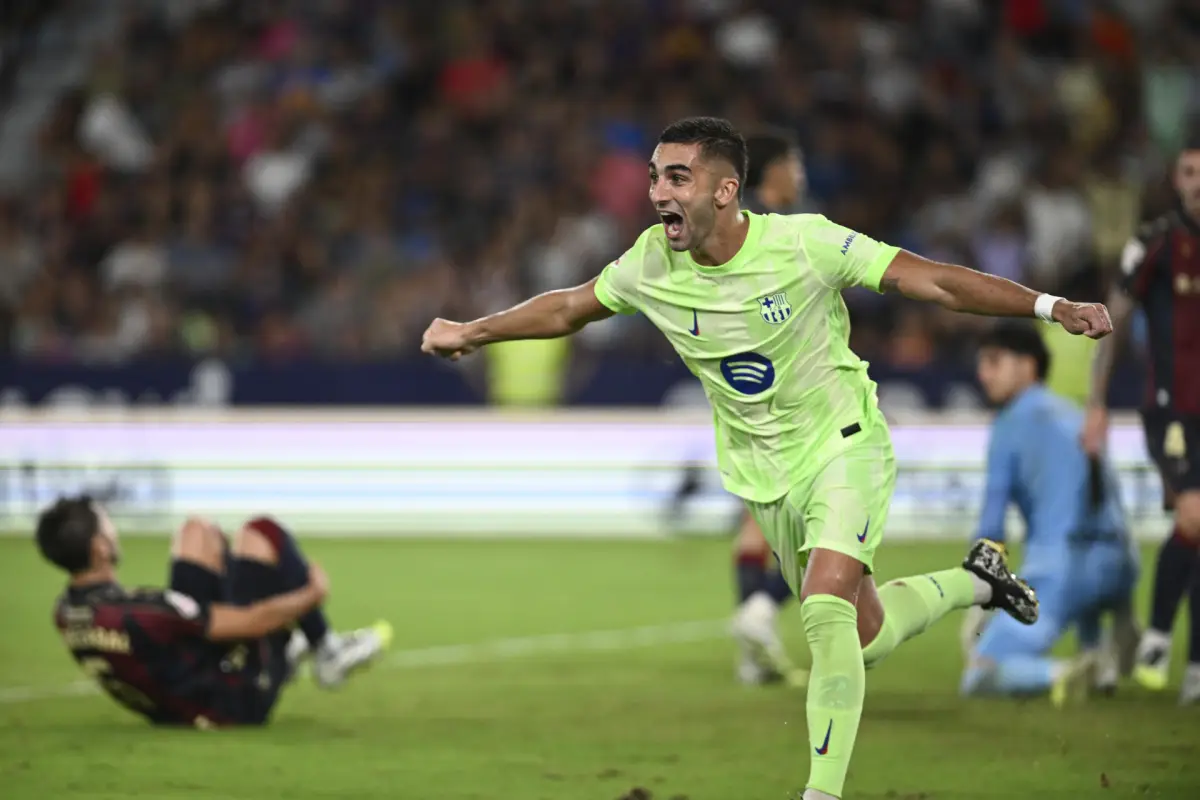 Celebración de Ferran Torres ante el Levante - EFE
