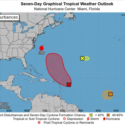 Huracán Erin en el Atlántico ,EFE