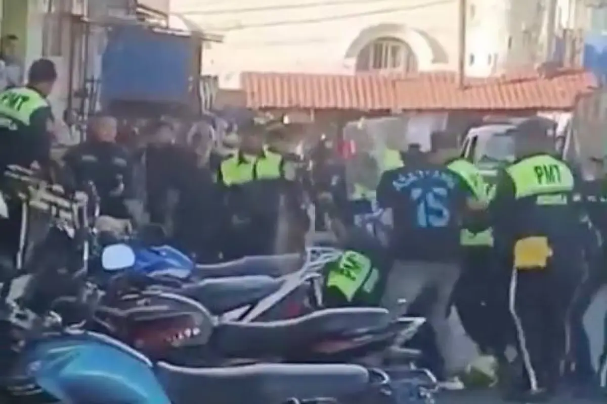 Trifulca en Escuintla., Captura de pantalla video X.