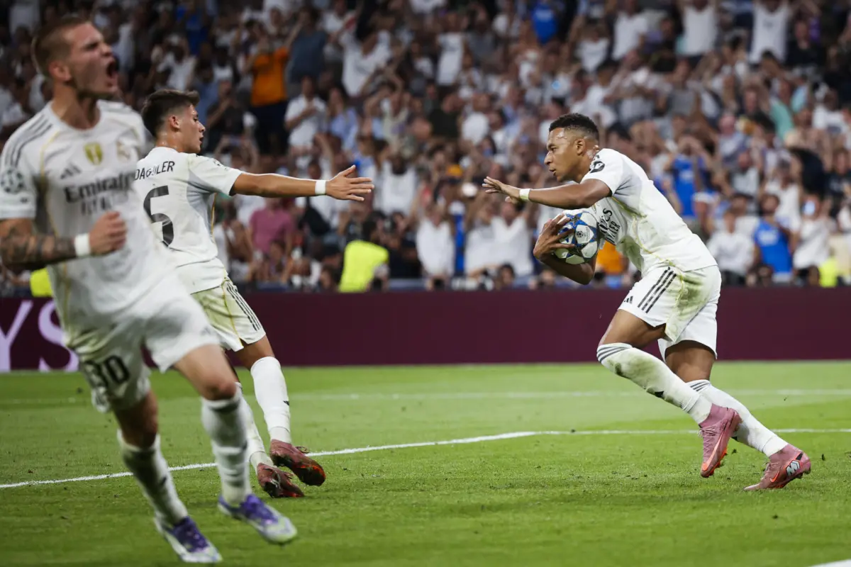Celebración de Mbappé ante el Marsella - EFE