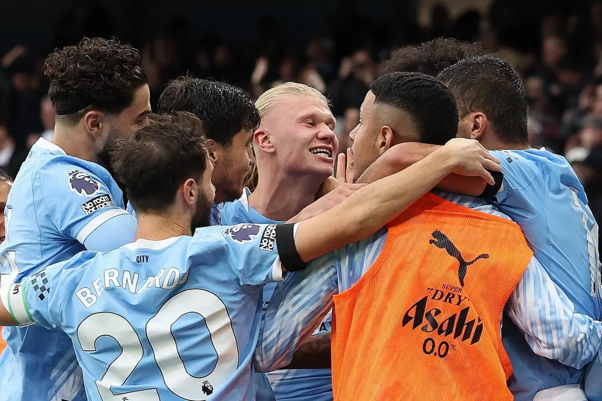 Celebración del Manchester City ante el Manchester United - EFE