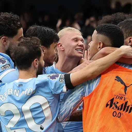 Celebración del Manchester City ante el Manchester United - EFE