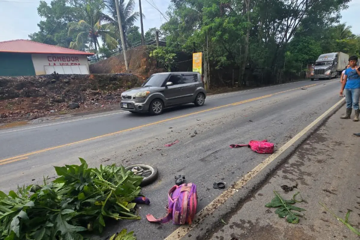 Escena del accidente en Morales, Izabal., Cortesía