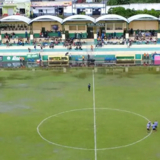 Así lucía el estadio Guillermo Slowing de Amatitlán ante las lluvias de este jueves 