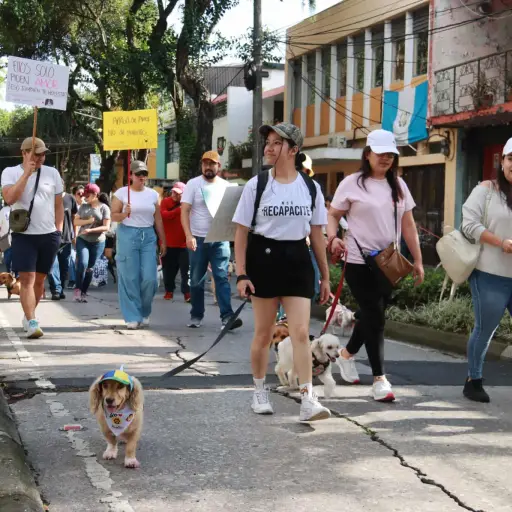 Los participantes alzaron la voz en contra del maltrato a los animales. ,Alex Meoño 