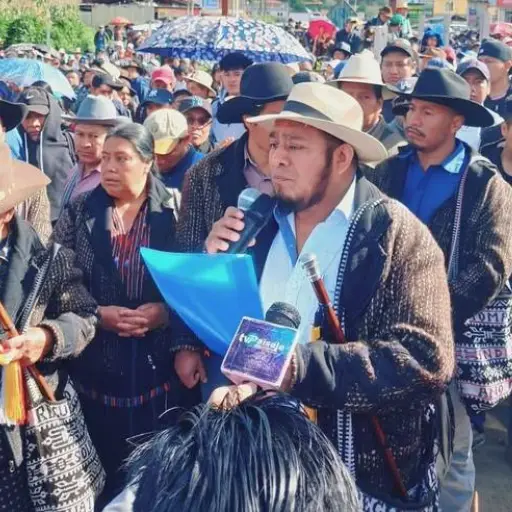 Pobladores de Sololá participan en una manifestación en defensa de los pueblos indígenas. ,Redes: La Mirada de los Pueblos