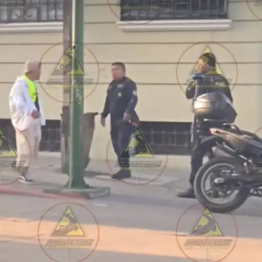 Sujeto agrede a dos agentes de la PNC.  ,Captura de pantalla video X.