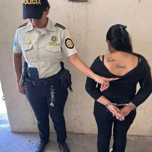 Jesse Paola Rosales Ruiz, alias La Morena de 32 años, pandillera del barrio 18 ,Foto PNC
