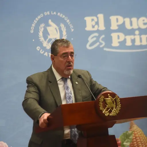 El presidente Bernardo Arévalo durante la conferencia de prensa 