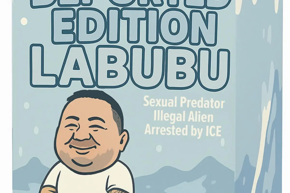 Imagen tomada de la cuenta oficial @WhiteHouse en la red social X donde se observa una ilustración de un Labubu inspirado en un migrante deportado,  EFE/ @whitehouse
