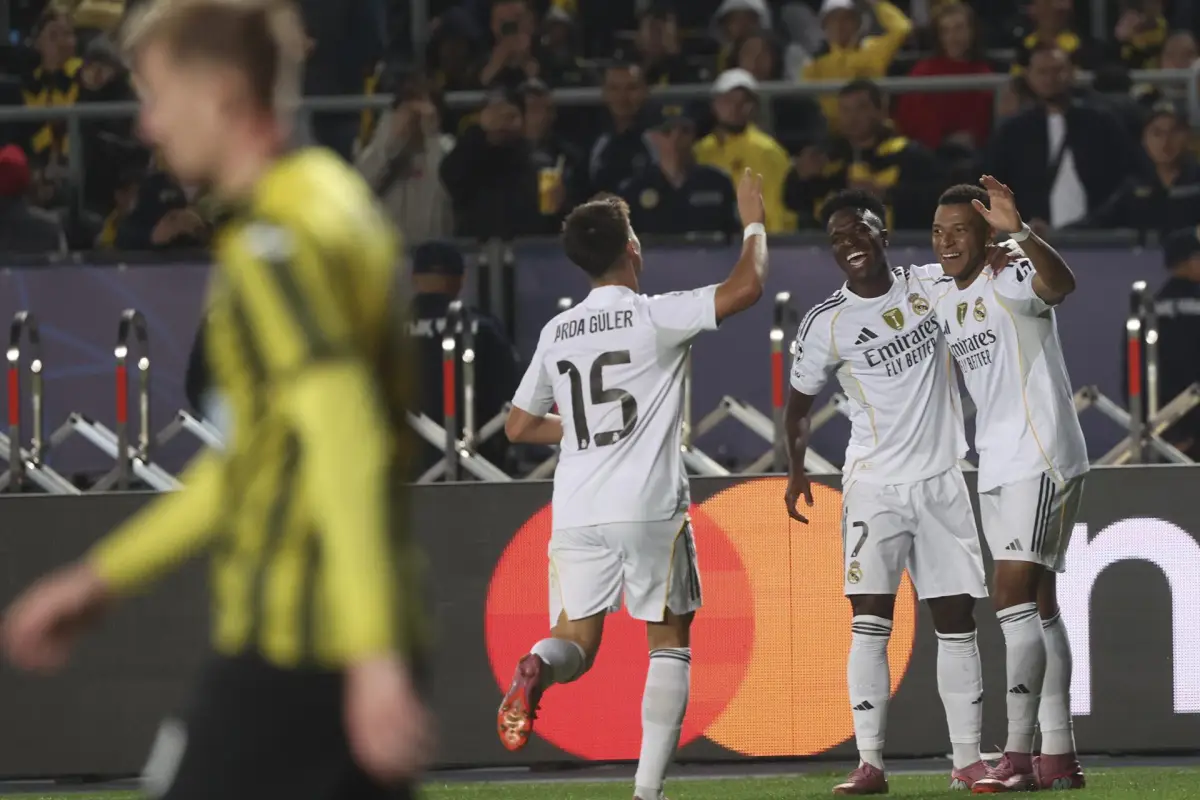 Celebración del Real Madrid ante el Kairat Almaty - EFE