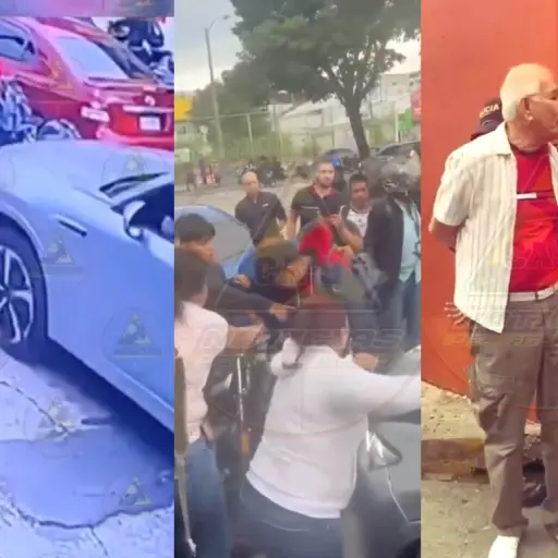 Quedan grabados los momentos del ataque de un automovilista a motorista en zona 9. ,Captura de pantalla videos X.