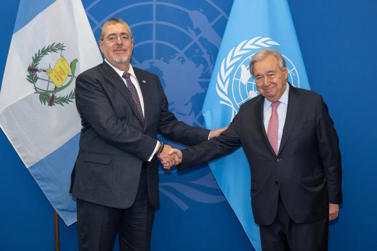 El presidente Bernardo Arévalo se reunió con el secretario general de la ONU, António Gutérres., Gobierno de Guatemala